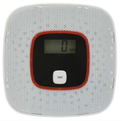 Kool monoxide detector gas alarm sensor vergiftiging gas tester menselijke stem waarschuwings detector met LCD-scherm (wit)