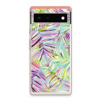 Tropical Palms Blue: Google Pixel 6 Transparant Hoesje