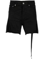 Rick Owens DRKSHDW short en jean à bords francs - Noir - thumbnail