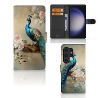 Telefoonhoesje met Pasjes voor Samsung Galaxy S24 Ultra Vintage Pauwen