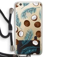 Kokosnoot roze: Huawei Ascend P8 Lite (2017) Transparant Hoesje met koord