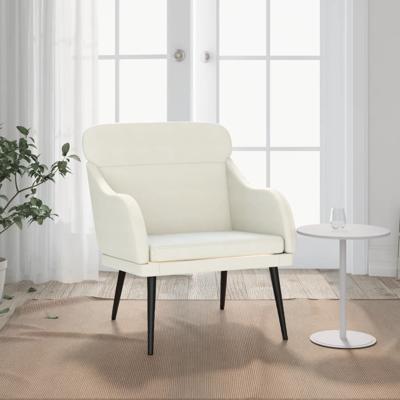Fauteuil 63x76x80 cm fluweel crèmekleurig