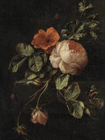 Canvas schilderij Stilleven met rozen - thumbnail