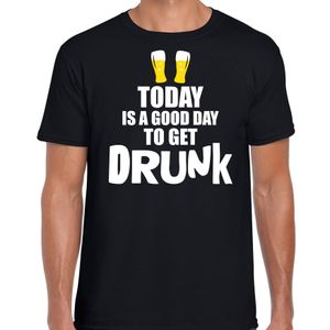 Zwart fun t-shirt good day to get drunk voor heren