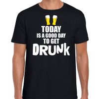 Zwart fun t-shirt good day to get drunk voor heren - thumbnail