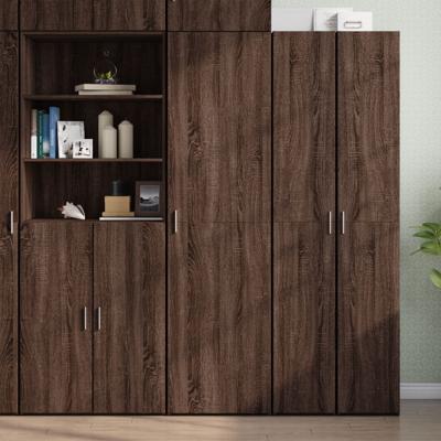 Hoge kast 50x42,5x185 cm bewerkt hout bruin eikenkleur