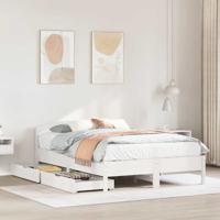 Bedframe zonder matras massief grenenhout wit 150x200 cm