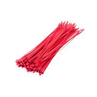 100x stuks tiewrap / tiewraps / bundelbanden nylon rood 20 x 0,36 cm   -