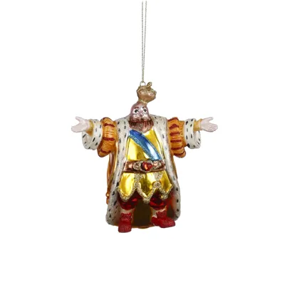 Ornament pardulfus glas l11.5b6h12.5cm goud