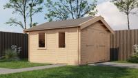 Lugarde Select Blokhut Maurik met garagedeur 400x400cm - Onbehandeld- Zadeldak- - Lugarde Select Lugarde Select Blokhut Maurik met garagedeur 400x400cm - Onbehandeld- Zadeldak- - Lugarde Select