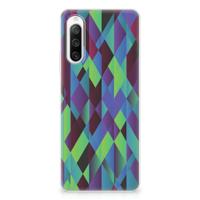 Sony Xperia 10 IV | TPU Hoesje | Abstract Green Blue