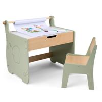 Kinderbureau En Stoelenset Kinderzitmeubelset Voor Binnen Met Een Omkeerbaar Tafelblad