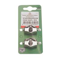 Staaldraadklem simplex rvs 2mm 2st - Deltafix Staaldraadklem simplex rvs 2mm 2st - Deltafix