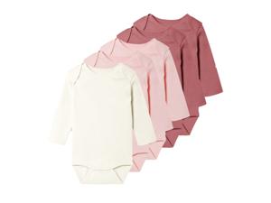 lupilu 5 baby rompers (Wit/lichtroze, 62/68)