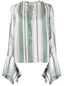 Lanvin blouse rayée à détail de manchette - Vert