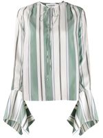 Lanvin blouse rayée à détail de manchette - Vert