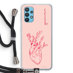 Blooming Heart: Samsung Galaxy A32 4G Transparant Hoesje met koord