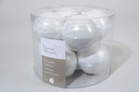 8 kerstballen winterwit emaille 70 mm - Ksd