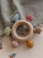 Sensorische bijtring van silicone hout