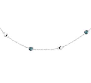 TFT Collier Witgoud London Blue Topaas 41 + 3 cm