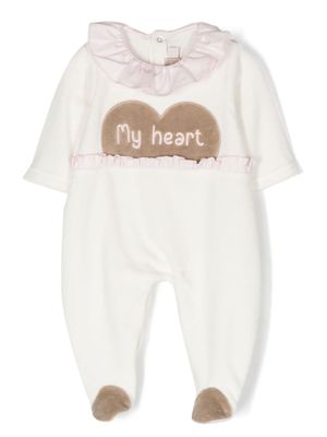La Stupenderia pyjama à slogan brodé - Blanc