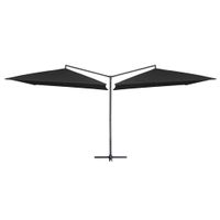 VidaXL Parasol dubbel met stalen paal 250x250 cm zwart