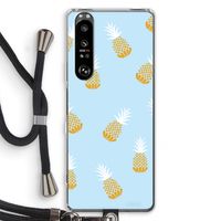 Ananasjes: Sony Xperia 1 III Transparant Hoesje met koord
