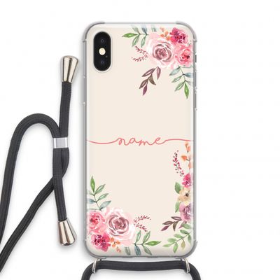 Rozen: iPhone XS Transparant Hoesje met koord