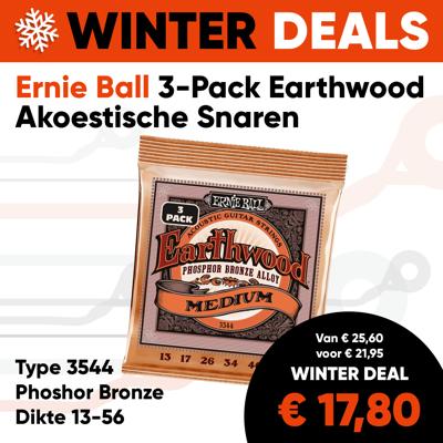 Ernie Ball 3544 Earthwood Phosphor Bronze Akoestische Snaren (13-56) 3-Pack