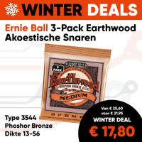 Ernie Ball 3544 Earthwood Phosphor Bronze Akoestische Snaren (13-56) 3-Pack