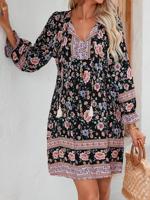 Floral Casual Dress With No