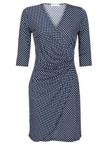 Jurk Stippen Navy mw