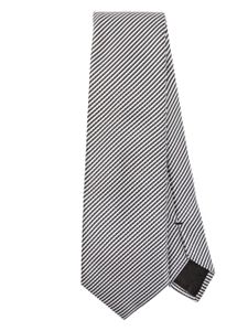 Giorgio Armani striped satin tie - Noir