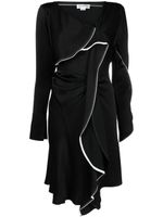 Victoria Beckham robe mi-longue drapée à design asymétrique - Noir - thumbnail