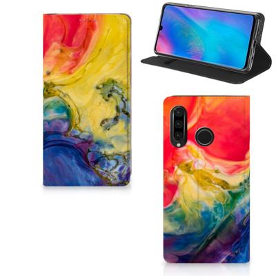 Bookcase Huawei P30 Lite New Edition Watercolor Dark Bookcase Huawei P30 Lite New Edition Watercolor Dark