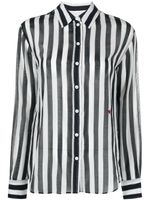 Moschino striped cotton-blend shirt - Noir - thumbnail