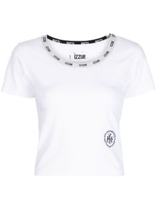 izzue t-shirt à bande logo - Blanc