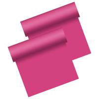 Duni tafelloper - 2x - papier - fuchsia roze - 480 x 40 cm