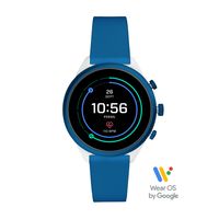 Horlogeband Smartwatch Fossil FTW6051 Silicoon Blauw 18mm - thumbnail
