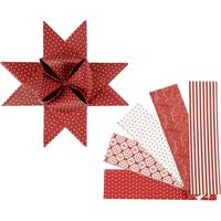 Vivi Gade Papieren vlechtstroken, l: 100 cm, b: 40 mm, d 18 cm, rood, wit, 40 stroken/ 1 doos
