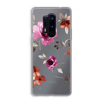 Geschilderde bloemen: OnePlus 8 Pro Transparant Hoesje