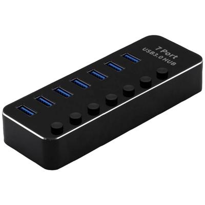 ROLINE USB 3.2 Gen 1 notebook hub, 7 poorten, individueel schakelbaar