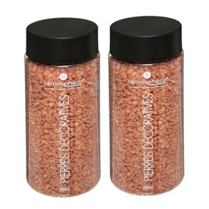 2x Potjes decoratie/hobby stenen koraalrood 750 gram