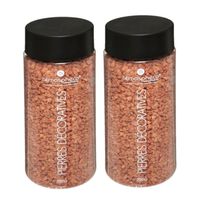 2x Potjes decoratie/hobby stenen koraalrood 750 gram - thumbnail