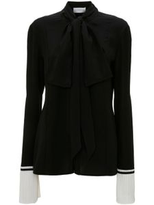 Victoria Beckham blouse en soie à plis - Noir