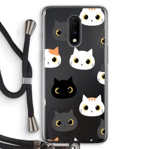 Katten: OnePlus 7 Transparant Hoesje met koord