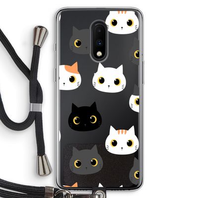 Katten: OnePlus 7 Transparant Hoesje met koord