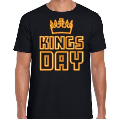 Koningsdag t-shirt - kingsday - kroontje - zwart