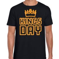 Koningsdag t-shirt - kingsday - kroontje - zwart - thumbnail