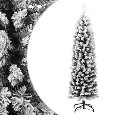 VidaXL Kunstkerstboom met sneeuw smal 120 cm pvc groen